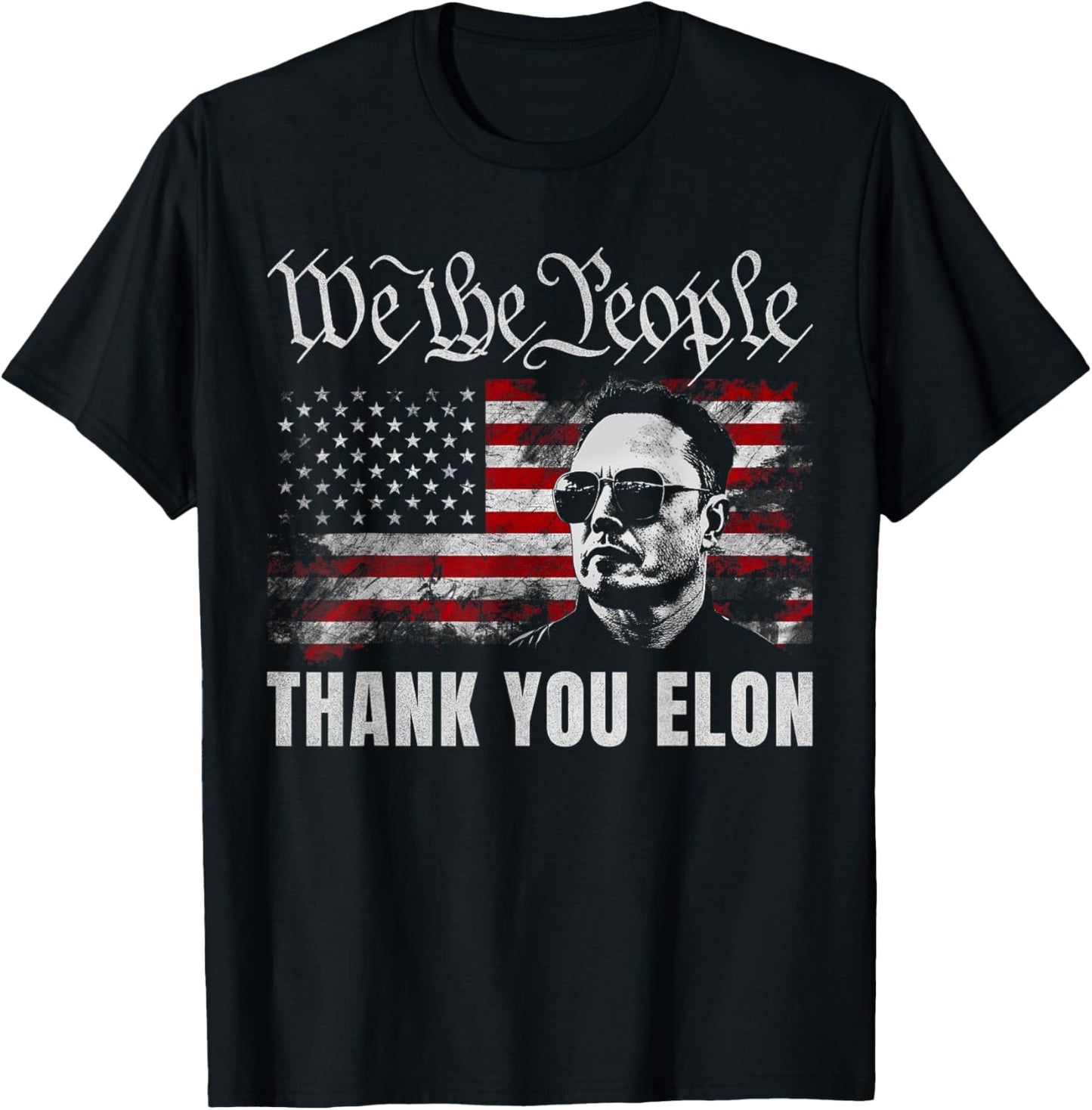 We The People Thank You Elon Usa Flag July 4 Doge Grunge