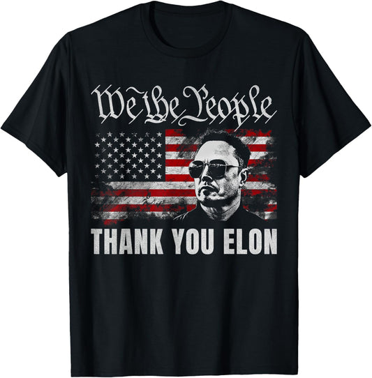 We The People Thank You Elon Usa Flag July 4 Doge Grunge