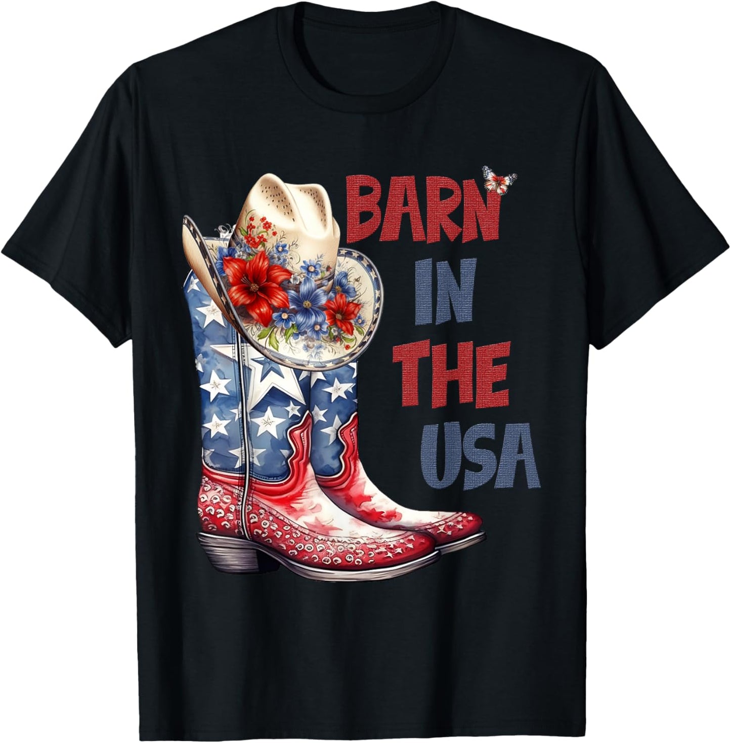 Patriotic Barn Born In The Usa Funny Pun