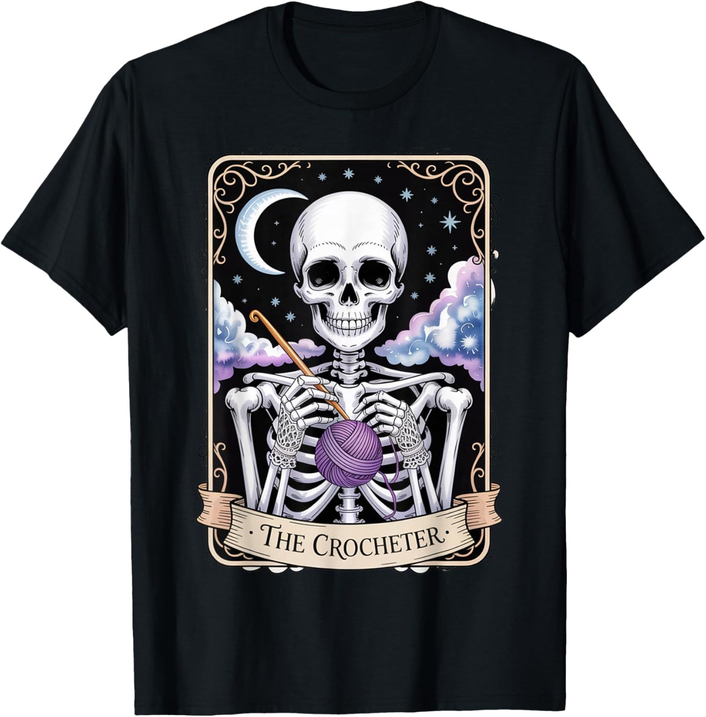 The Crocheter Mom Tarot Card Skeleton Knitting