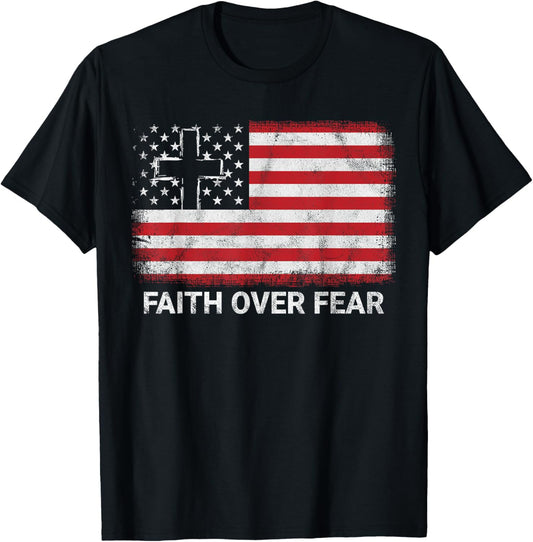 Faith Over Fear 4Th Of July Patriotic Usa Flag