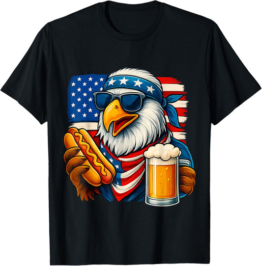 Funny Bald Eagle Hotdog Usa Flag 4Th Of July Party Patriotic