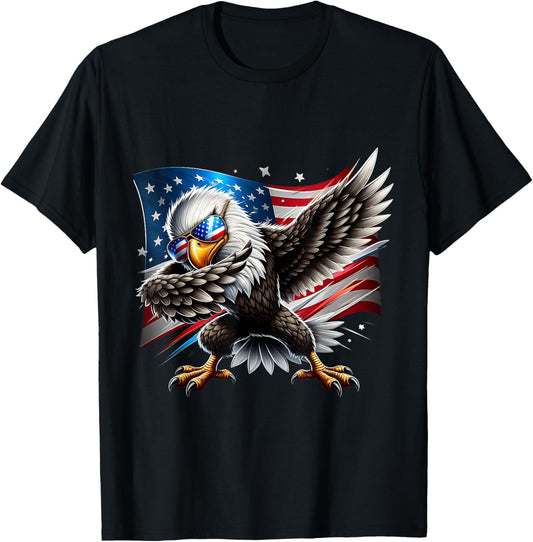 Funny Patriotic Dab American Flag Bald Eagle 4Th Of July Usa