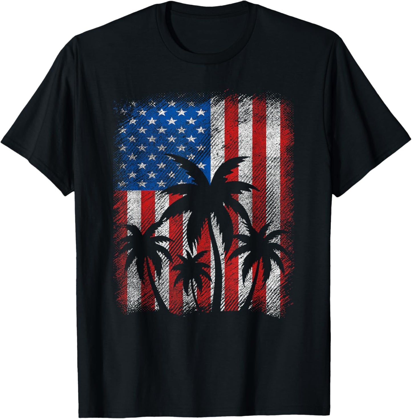 American Flag Palm Trees Usa Patriotic 4Th Of July Summer