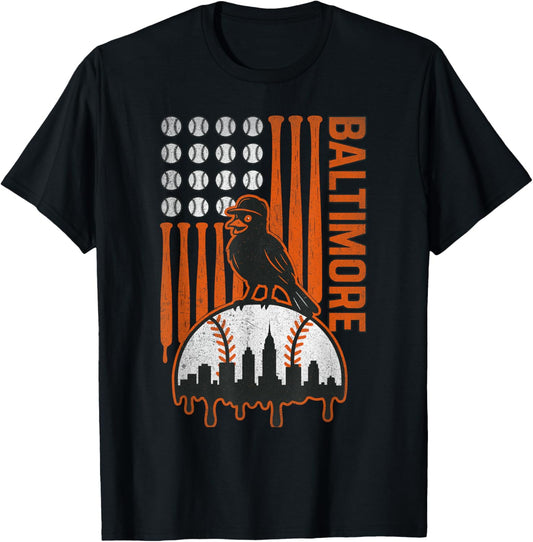 Baltimore Lovers City Drip Retro American Flag
