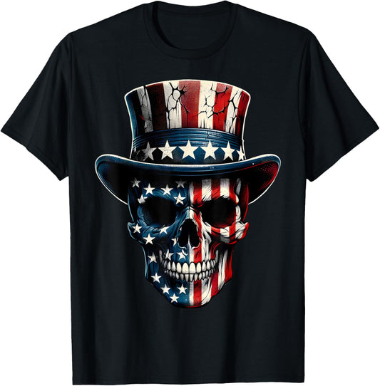 4Th Of July Shirt American Flag Skull Skeleton For Women Men