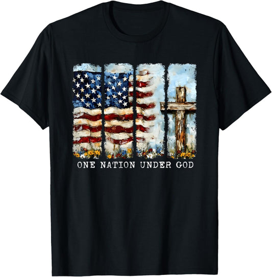 One Nation Under God Flag 4Th Of July Patriotic Christian