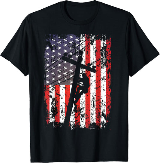 Lineman American Flag Usa Patriotic Lineman Gift Lineman