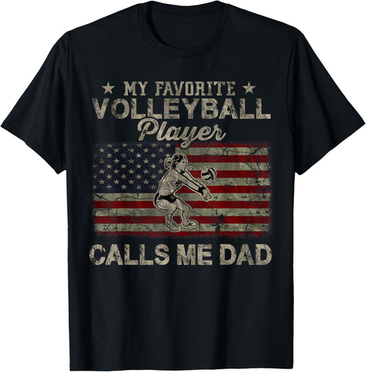 My Favorite Volleyball Player Calls Me Dad Usa Flag