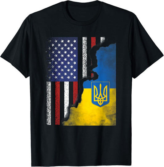 Ukrainian American Flag Ukraine Usa America Roots