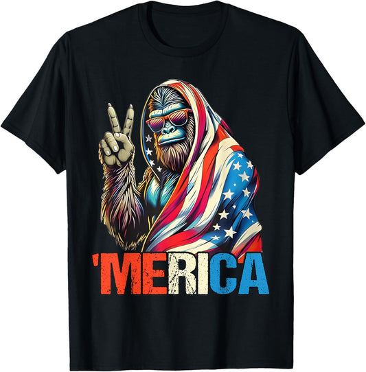 Bigfoot Rock American Flag Patriotic 4Th Of July