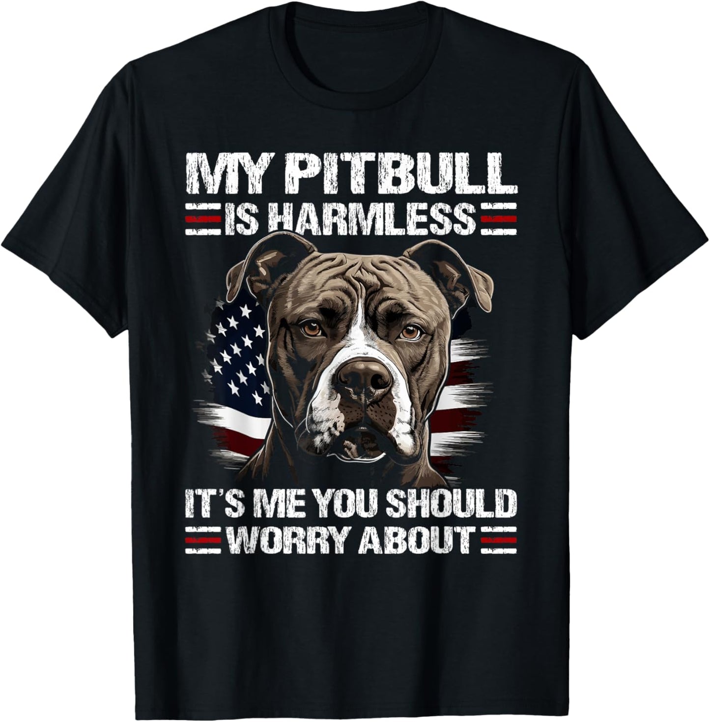 Best Pitbull Dad American Flag Pitbull