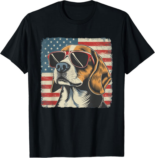 Beagle Dog Usa Flag Fourth Of July Gift Men Women