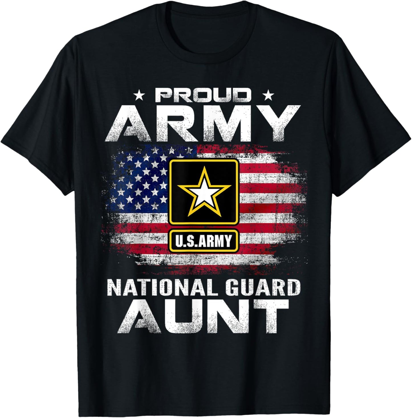 Proud Army National Guard Aunt With American Flag Gift