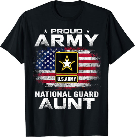 Proud Army National Guard Aunt With American Flag Gift