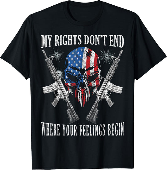 2Nd Amendment Feelings America Usa Patriotic Skull 2A Flag