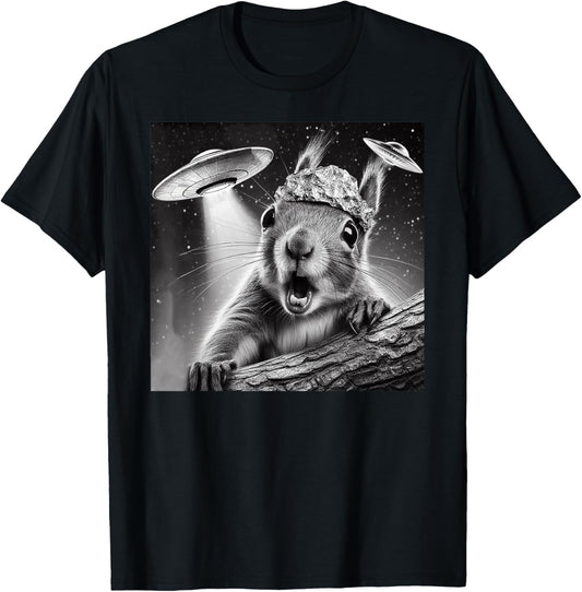 Funny Alien Squirrel Selfie With Alu Hat UFO Encounter