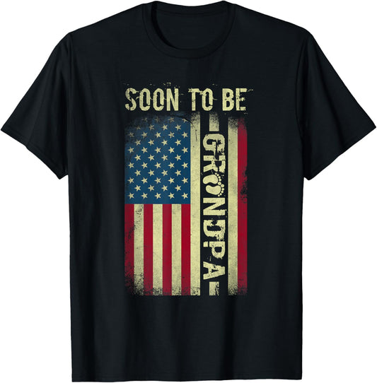 Soon To Be Grandpa American Flag Grandfather Reveal Us Flag
