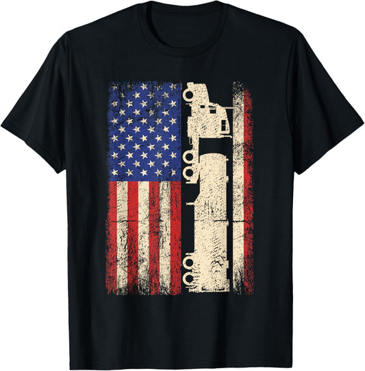 Truck Driver Usa American Flag Patriotic Trucker Men
