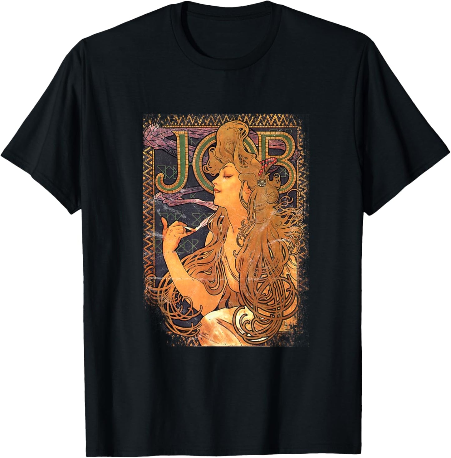 Vintage Art Nouveau Alphonse Mucha JOB Woman Illustration