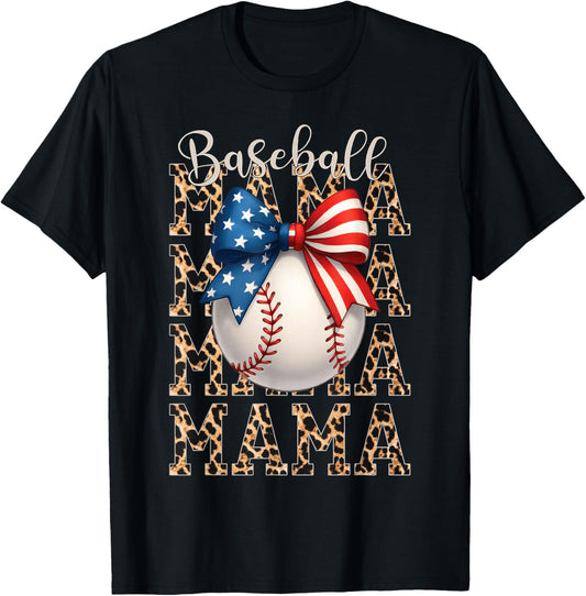 Baseball Mama Game Day Baseball Usa 4Th Of July Mom Mother