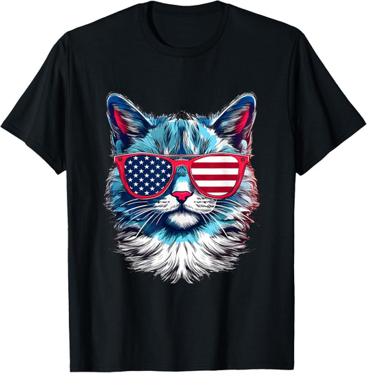 American Cat Sunglasses Usa Flag 4Th Of July Cat Graphic