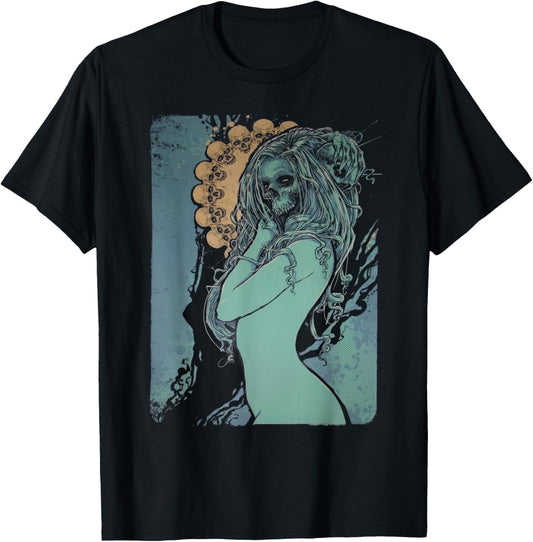 Y2K Mens Shirt Grunge Affliction Tee Gothic Skeleton Woman