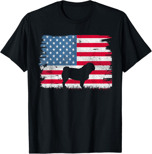 Pug American Flag Usa 4Th Of July Men Women Boys Girls