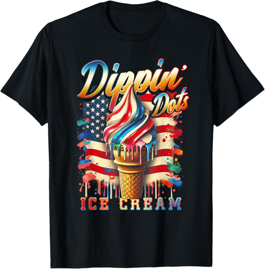 Patriotic Usa Flag Dripping Ice Cream Nation Dippin Dots
