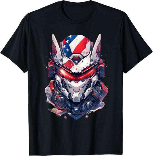 4Th Of July Robot Ai Usa Flag American Patriotic Robot Ai