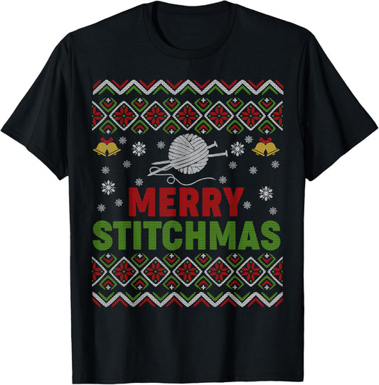 Merry Stitchmas Ugly Xmas Sweater Knitting Yarn Christmas