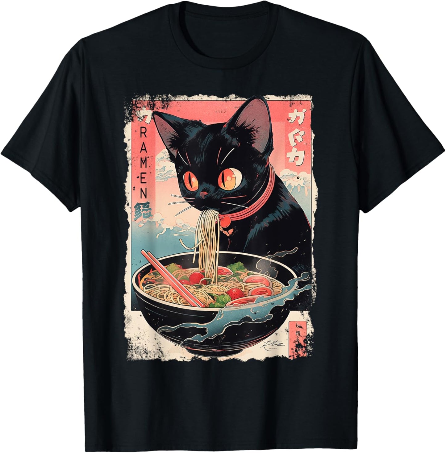 Ramen Noodles Cat Japan Y2K Kawaii Retro Cats Manga Anime