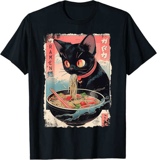 Ramen Noodles Cat Japan Y2K Kawaii Retro Cats Manga Anime