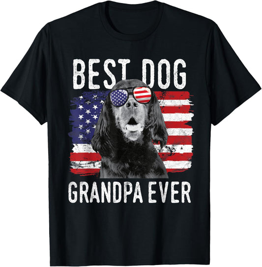 Mens American Flag Best Dog Grandpa Ever Gordon Setters Usa