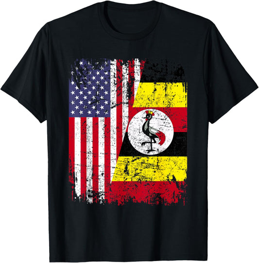 Ugandan Roots Half American Flag Uganda Flag
