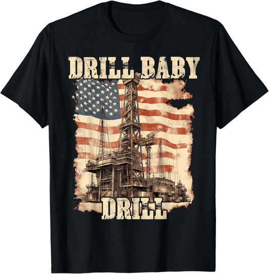 Drill Baby Drill American Flag Design