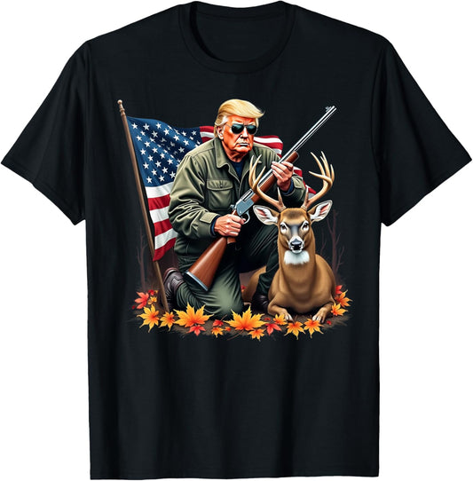 Hunting Deer Season Vintage Trump Usa Flag Camouflage