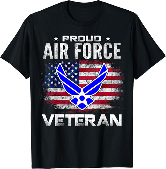 Proud Air Force Veteran With American Flag Gift Veteran