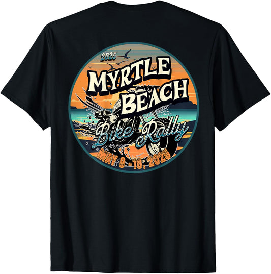 2025 Myrtle Beach Bike Rally Official Beach Logo On Back