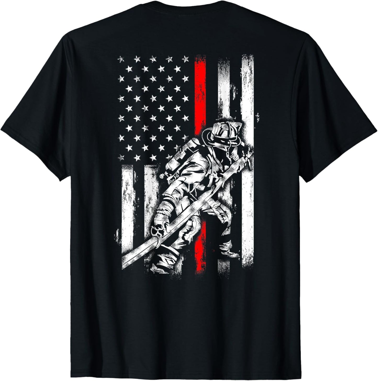 Firefighter Red Us Patriotic Funny Fireman American Flag