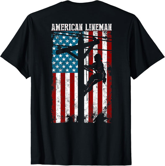 Lineman Gifts American Flag Electric Cable Patriotic Lineman