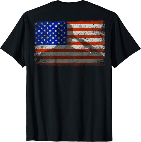 Military Patriotic American Flag Print On Back