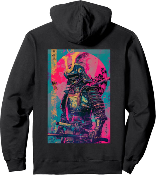 Retro Japanese Samurai Art Bushido Japanese Streetwear Pullover Hoodie