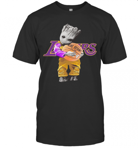 BABY GROOT LAKERS HUG KOBE BRYANT BASKETBALL SIGNATURE T Shirt