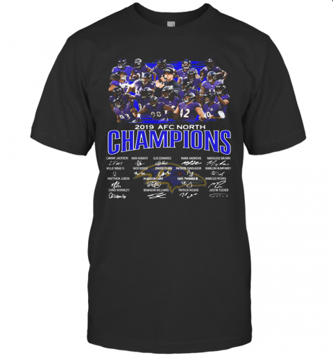 Baltimore Ravens 2019 AFC North Champions Signature T Shirt