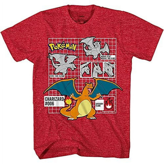 Pokemon Big Boys Charizard Short Sleeve T Shirt   Pokemon Gotta Cath 'EM All Group T Shirt
