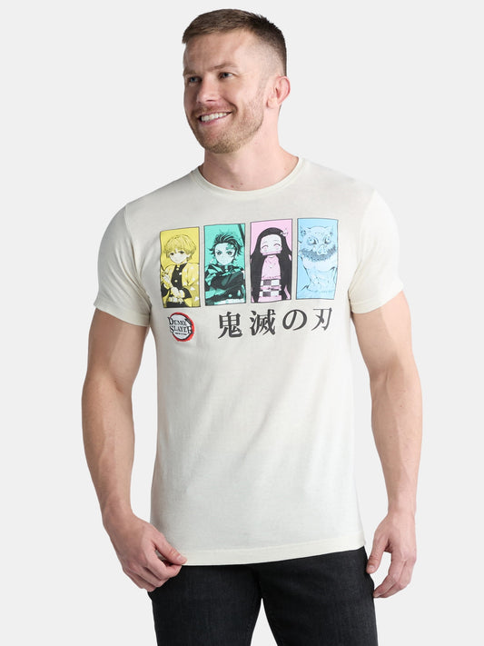 Demon Slayer Men's and Big Men's Graphic Tee with Short Sleeves, Sizes S 3XL