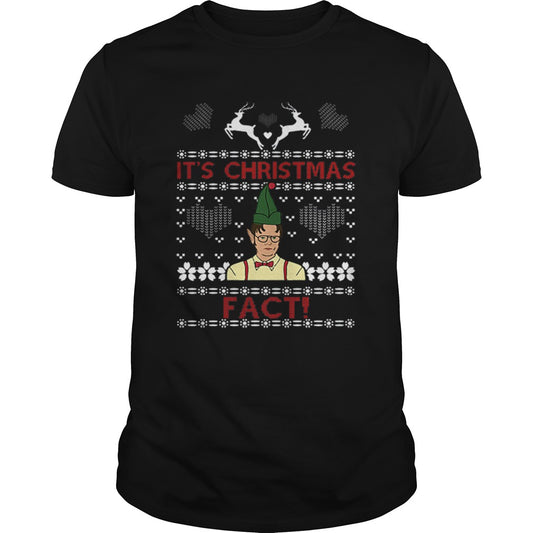Dwight Schrute Its Christmas Fact Ugly Christmas shirt