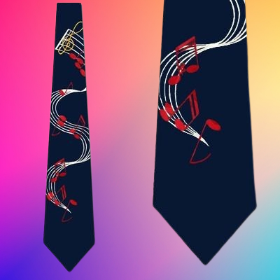 Flowing Notes Navy Ties Neckties