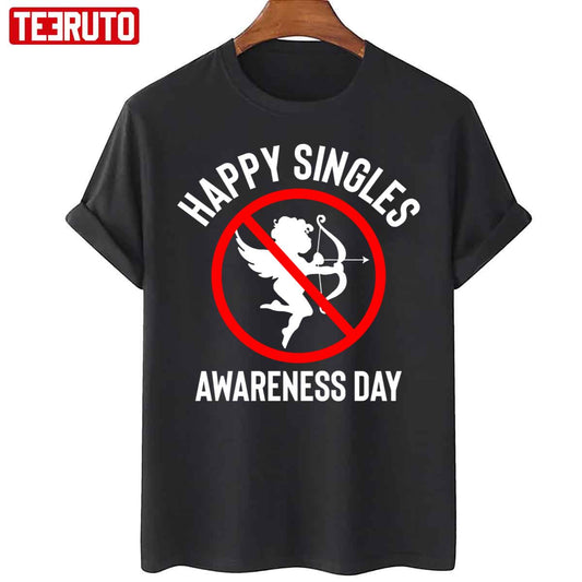 Funny Happy Singles Awareness Day Anti Valentine's Cupid Unisex T Shirt